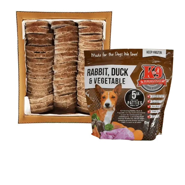 K 9 Kraving Rabbit Duck Vegetable Frozen Raw Dog Food Happy