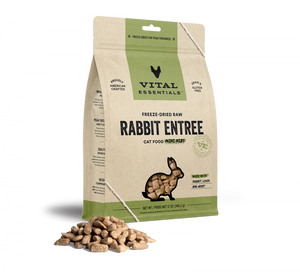 Vital Essentials Grain Free Rabbit Mini Nibs Freeze Dried Raw Food for Cats