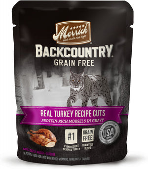Merrick Backcountry Grain Free Gluten Free Premium High Protein Wet Cat Food, Turkey Recipe Cuts With Gravy