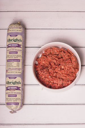 Albright's Raw Dog Food AAFCO Beef Recipe Complete & Balanced