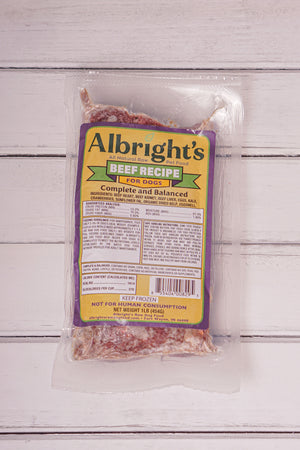 Albright's Raw Dog Food AAFCO Beef Recipe Complete & Balanced