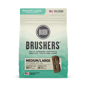 Bixbi Dog Brushers Dental Chew for Medium & Large Dogs