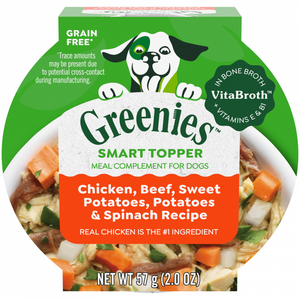 Greenies Chicken Beef Sweet Potato Spinach and Potato in Bone Broth Wet Dog Food Topper