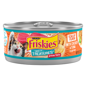 Friskies Tasty Treasures Gravy Chicken, Tuna & Scallop Wet Cat Food