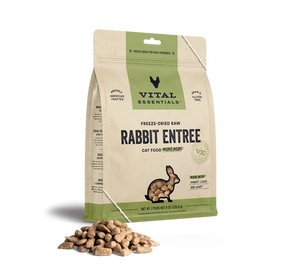 Vital Essentials Grain Free Rabbit Mini Nibs Freeze Dried Raw Food for Cats