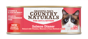 Grandma Mae's Country Naturals Grain Free Salmon Slices in Gravy Canned Food for Cats