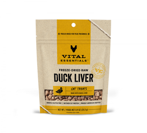 Vital Essentials Vital Cat Freeze Dried Grain Free Duck Liver Cat Treats