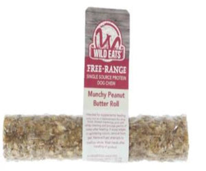 Wild Eats® Water Buffalo 6" Munchy Roll W/Peanut Butter Dog Chew