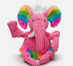 Huggle Hounds Knotties Pink Elephant Plush Dog Toy