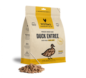 Vital Essentials Freeze Dried Grain Free Duck Mini Nibs Entree for Dogs Food