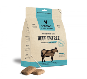 Vital Essentials Freeze Dried Beef Grain Free Mini Patties Entree for Dogs Food