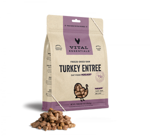 Vital Essentials Grain Free Turkey Mini Nibs Freeze Dried Raw Food for Cats