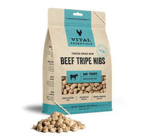 Vital Essentials Freeze Dried Beef Tripe Nibblets Grain Free Limited Ingredient Dog Treats