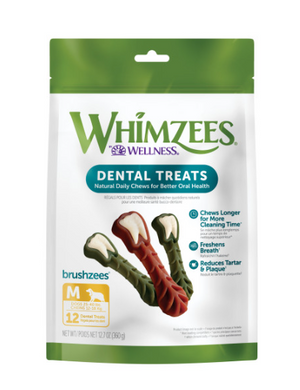 Whimzees Daily Use Brushzees Medium Pack Dental Dog Treats