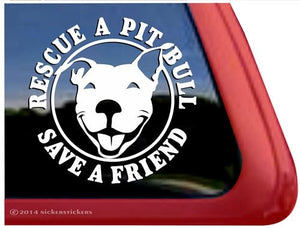 Nicker Sticker Rescue A Pit Bull - Save A Friend