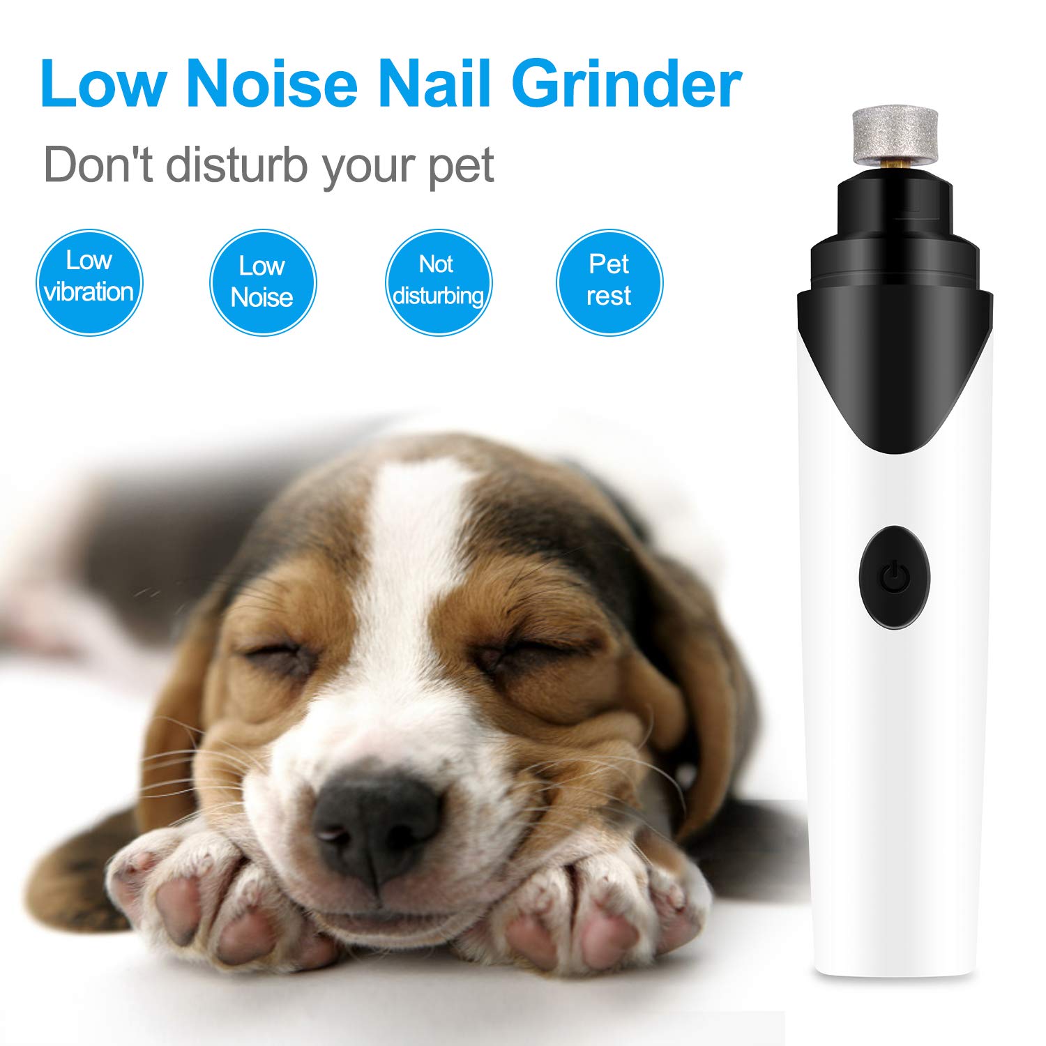 Bonve Pet Dog Nail Grinder, Upgraded Cat Dog Nail Trimmers Super Quiet Dog  Nail Clipper with 2 Grinding Wheels, USB Rechargeable Pet Nail Clippers for  Small Large Cats Dogs Breed Nails