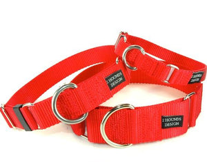 1" Wide Solid Color Buckle Martingale Collar