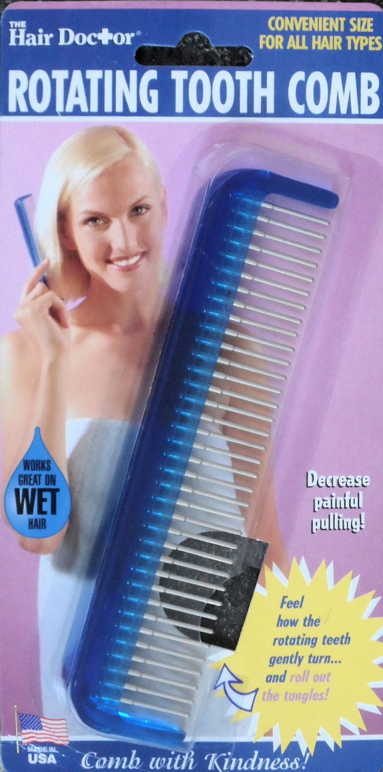 dog comb teeth spinning The Hair Doctor Rotating Tooth Comb 5 Inch