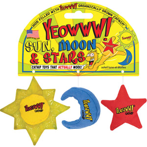 Yeowww! 100% Organic Catnip Sun, Moon & Stars Cat Toy